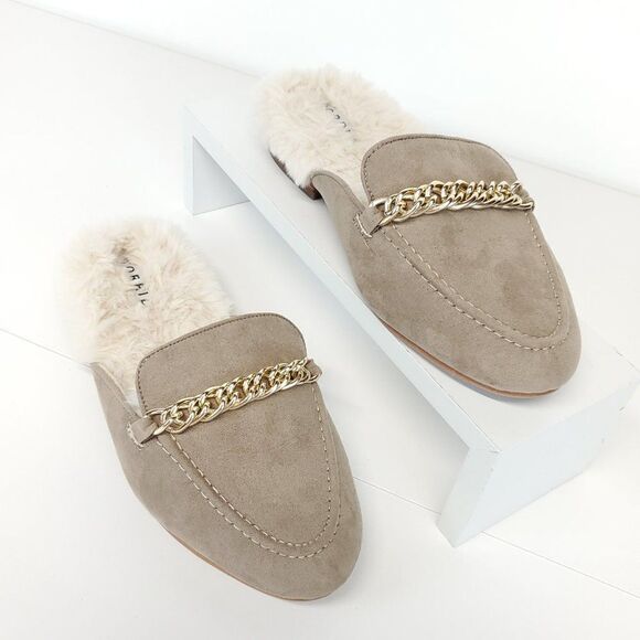 Torrid Faux Fur Slip On Mules Neutral Size 9WW - Picture 2 of 10